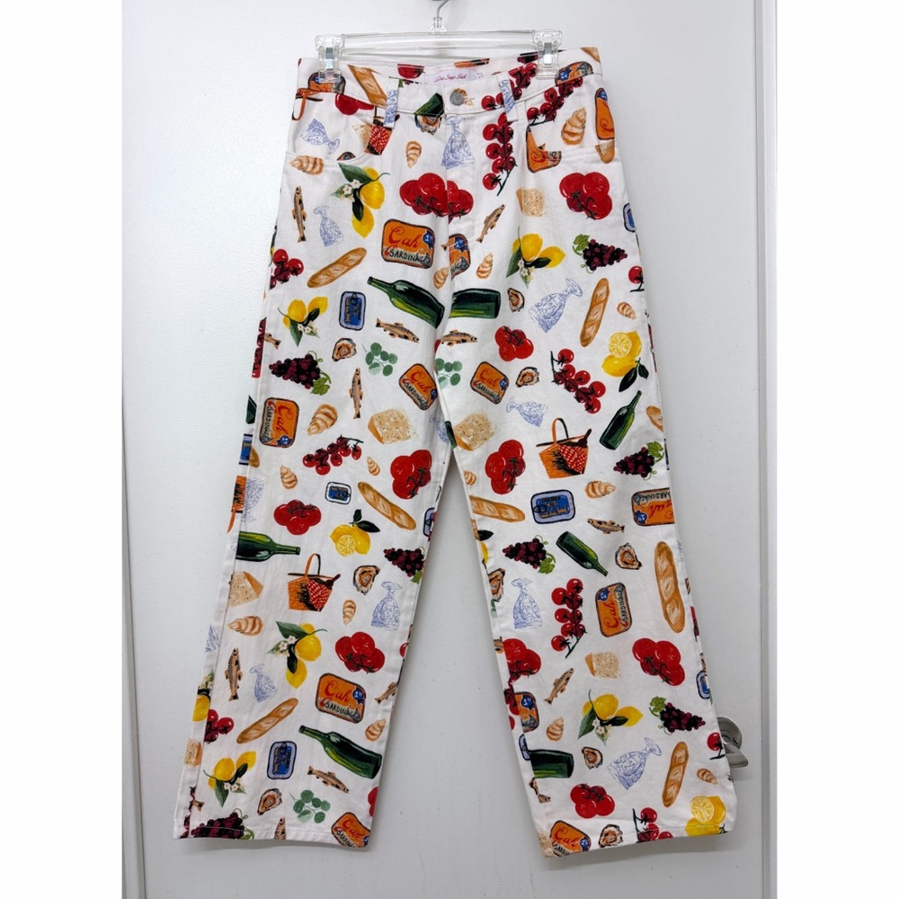 Lisa Says Gah Italian Summer Print Robyn Jeans Pants Trousers Denim Food 8 - Picture 2 of 16